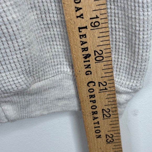 VTG LL Bean Waffle Turtleneck L USA Fisherman Minimalist Oatmeal Sweatshirt - Picture 8 of 9